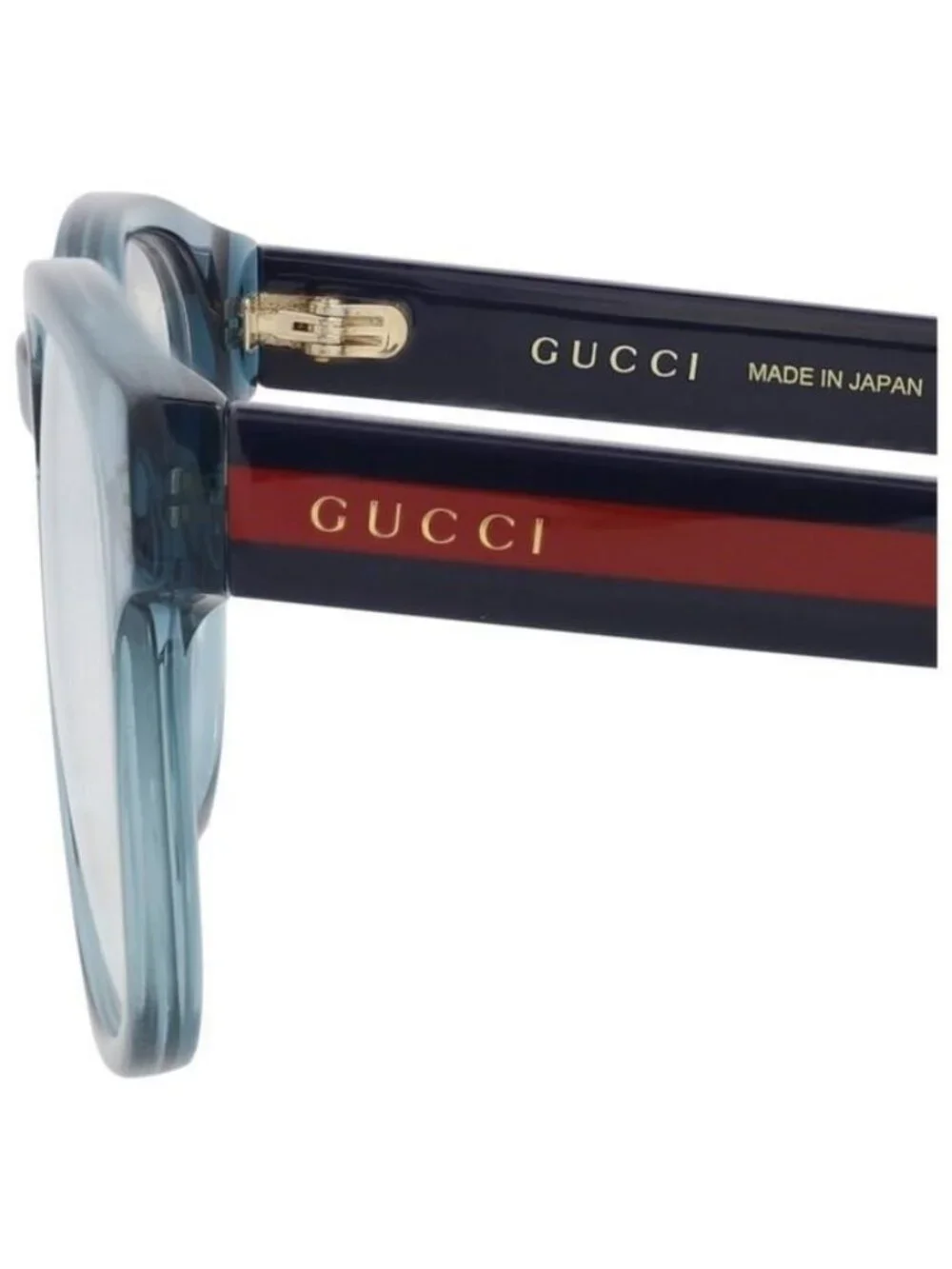 New Gucci Mens Square/Rectangle Blue Blue Transparent Fashion Designer Eyeglasse